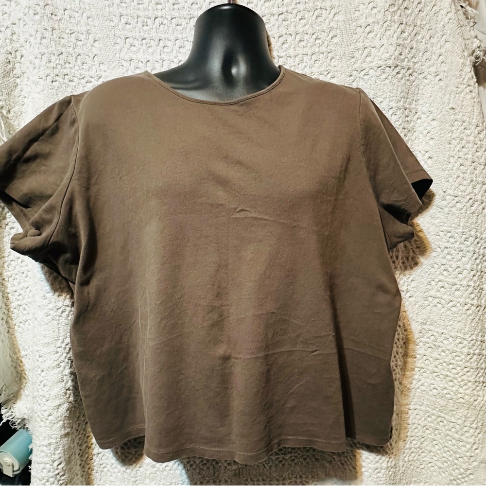 Croft & Barrow Camel Brown Short Sleeve Tee - Plus Size